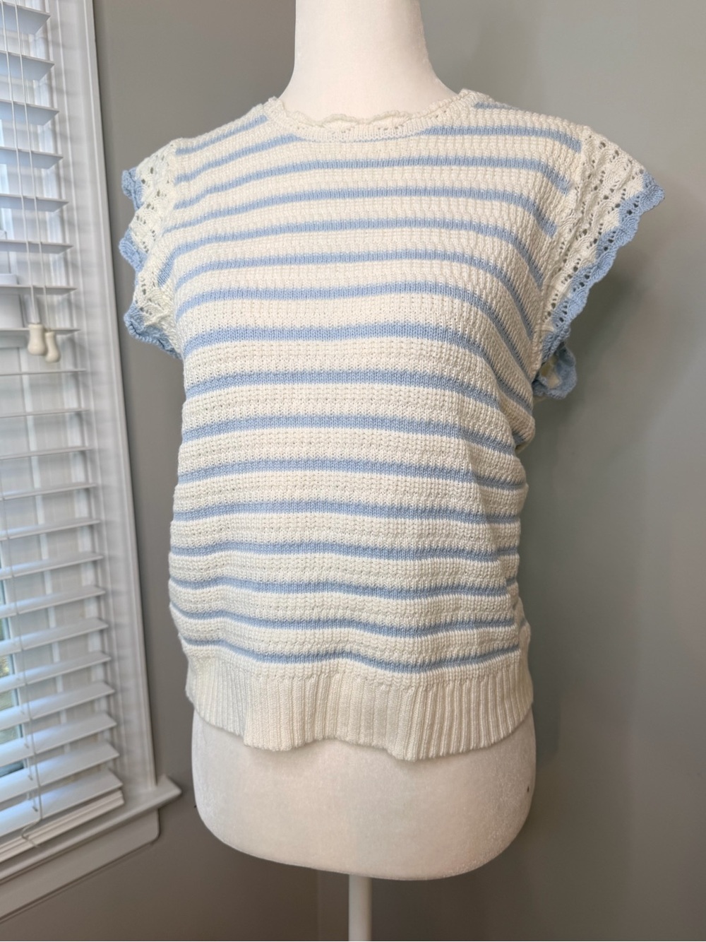 NWT Double Zero Daily Fun Top in Light Blue